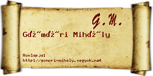 Gömöri Mihály névjegykártya